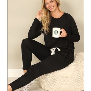 2 piece Black Lounge Top set